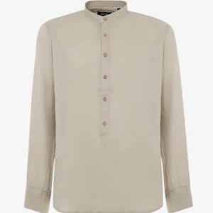 Camicia in lino - Collo serafino