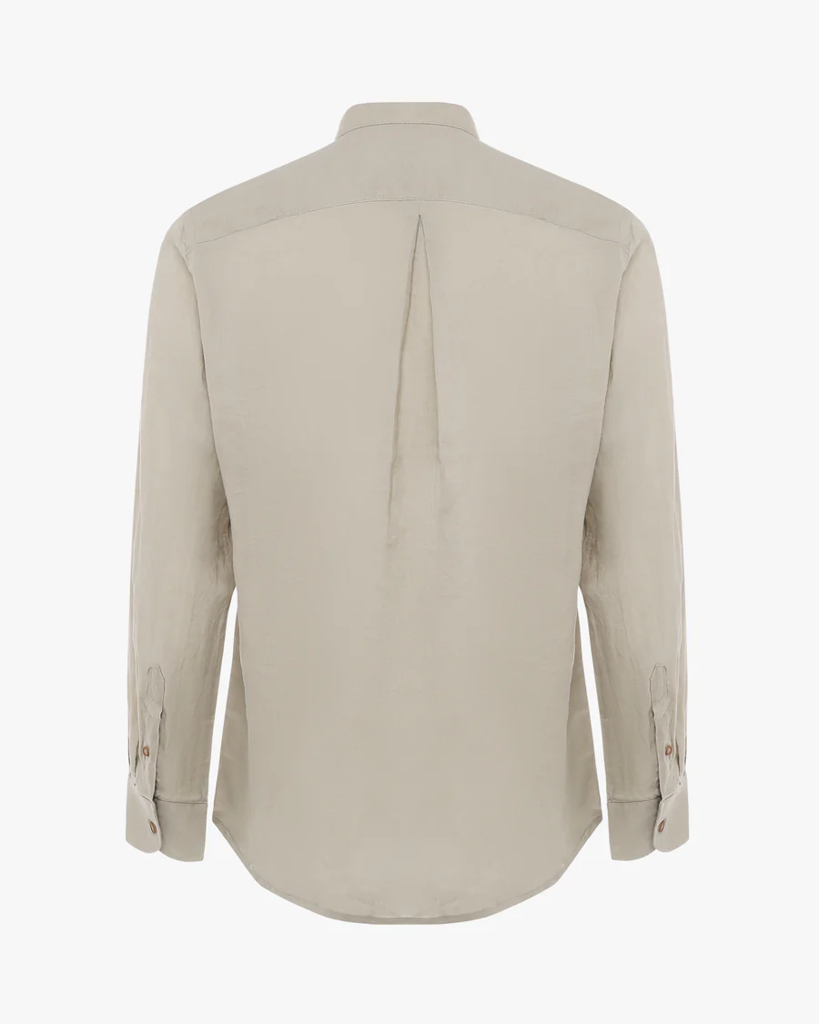 Camicia in lino - Collo serafino - immagine 3