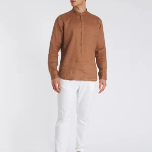 Camicia in lino - Collo serafino