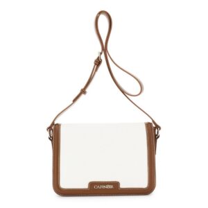 Borsa a tracolla con pattina effetto canvas