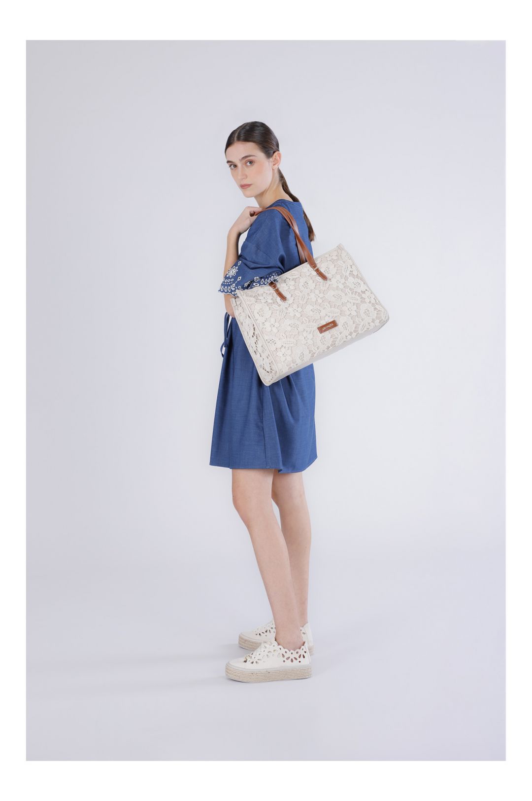Shopping bag grande in macramè - immagine 4