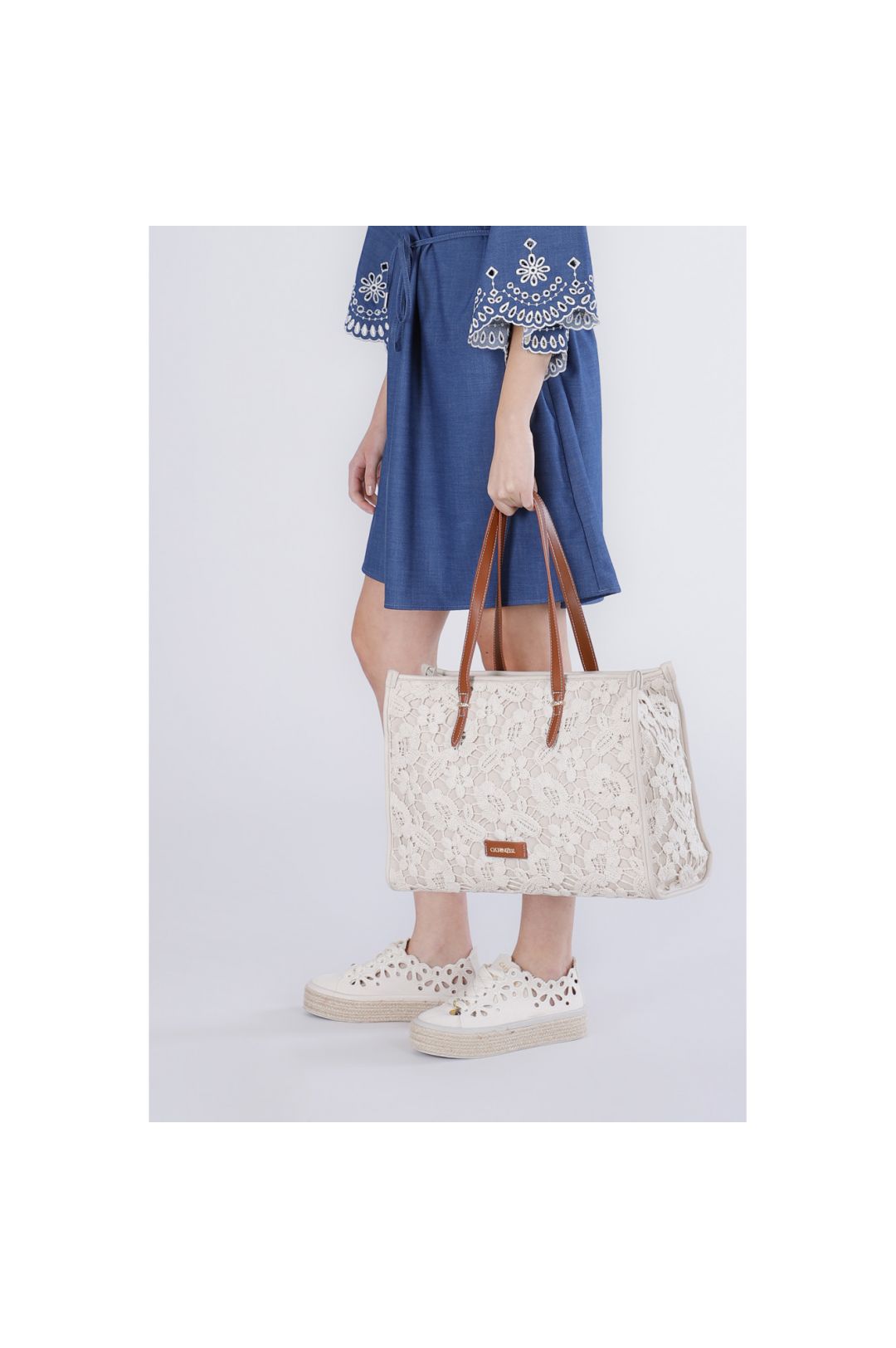 Shopping bag grande in macramè - immagine 5
