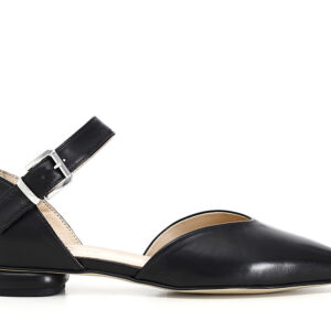 Ballerina in nappa con laccio e fibbia